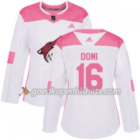 Arizona Coyotes Max Domi 16 Adidas 2017-2018 Wit Oranje Fashion Authentic Shirt - Dames